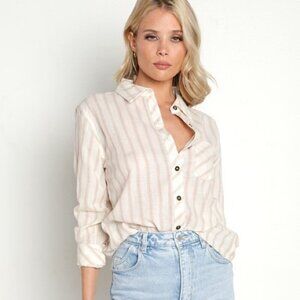 Anthropologie Ash and Ember Button Down Shirt Plaid Western Country Size XS